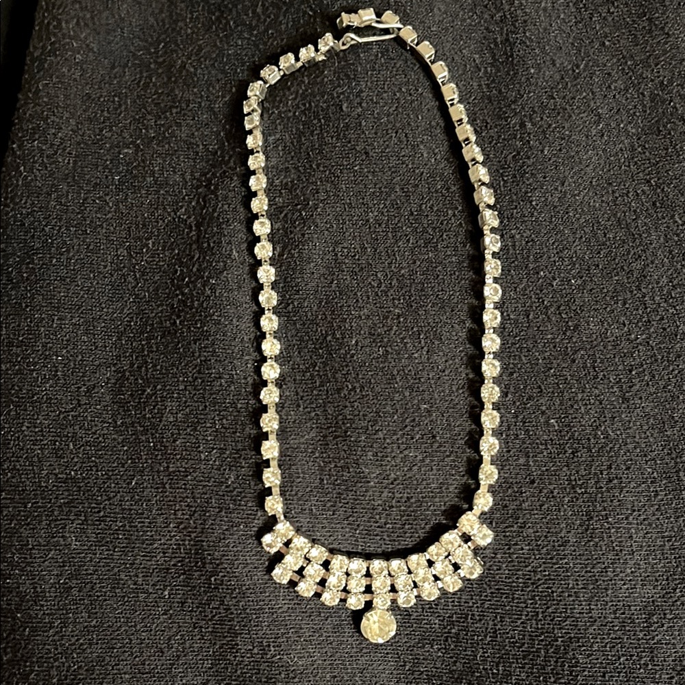 Rhinestone choker necklace